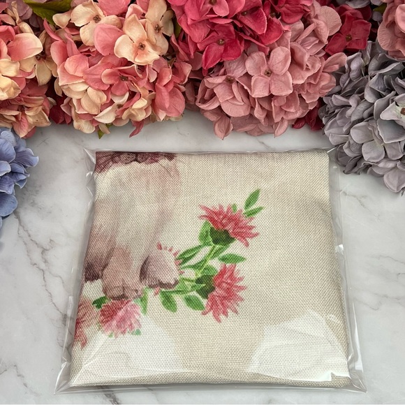 Eco-Friendly Bunny with Pink Flowers Folding Tote Bag - Picture 13 of 14